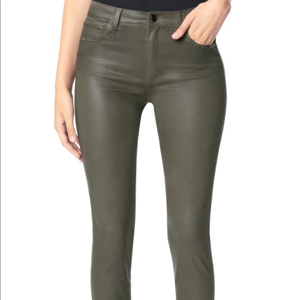 Joe’s Jeans “The Charlie” coated jeans in deep olive “autumn sage” size 4 EUC